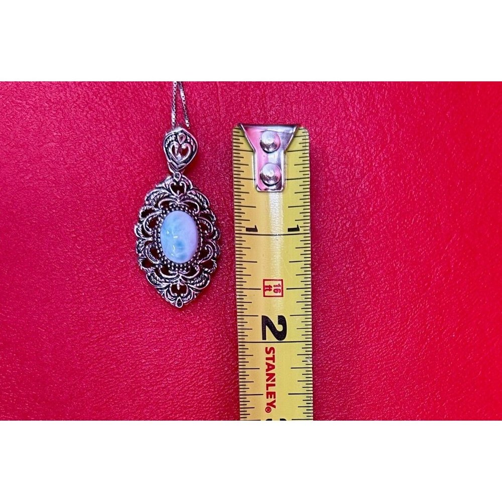 BBJ Signed Cabochan Blue Sodalite Sterling Silver Pendant Chain Necklace - Picture 11 of 11